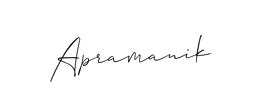 How to make Apramanik signature? Allison_Script is a professional autograph style. Create handwritten signature for Apramanik name. Apramanik signature style 2 images and pictures png