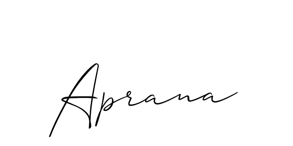 Also You can easily find your signature by using the search form. We will create Aprana name handwritten signature images for you free of cost using Allison_Script sign style. Aprana signature style 2 images and pictures png