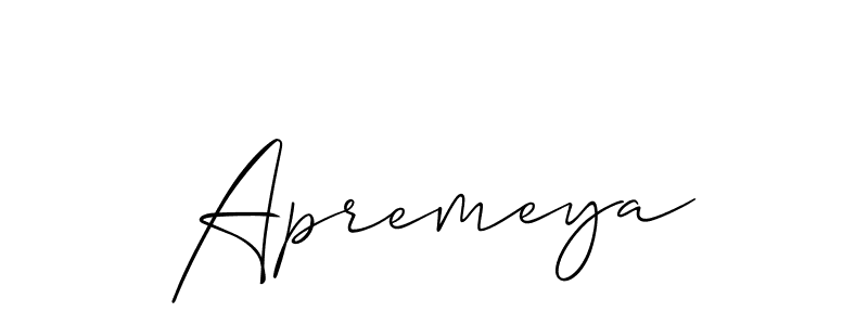 Create a beautiful signature design for name Apremeya. With this signature (Allison_Script) fonts, you can make a handwritten signature for free. Apremeya signature style 2 images and pictures png