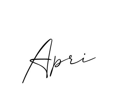 You should practise on your own different ways (Allison_Script) to write your name (Apri) in signature. don't let someone else do it for you. Apri signature style 2 images and pictures png