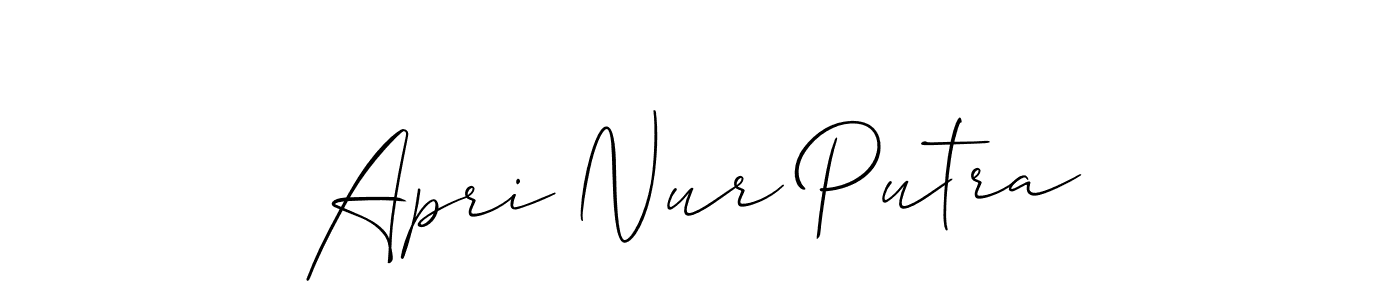 It looks lik you need a new signature style for name Apri Nur Putra. Design unique handwritten (Allison_Script) signature with our free signature maker in just a few clicks. Apri Nur Putra signature style 2 images and pictures png