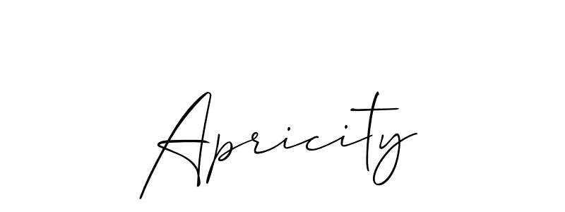 The best way (Allison_Script) to make a short signature is to pick only two or three words in your name. The name Apricity include a total of six letters. For converting this name. Apricity signature style 2 images and pictures png