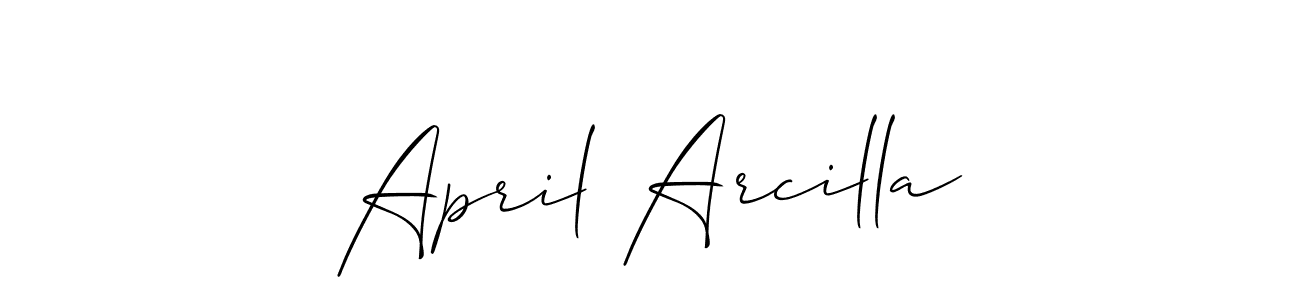 if you are searching for the best signature style for your name April Arcilla. so please give up your signature search. here we have designed multiple signature styles  using Allison_Script. April Arcilla signature style 2 images and pictures png