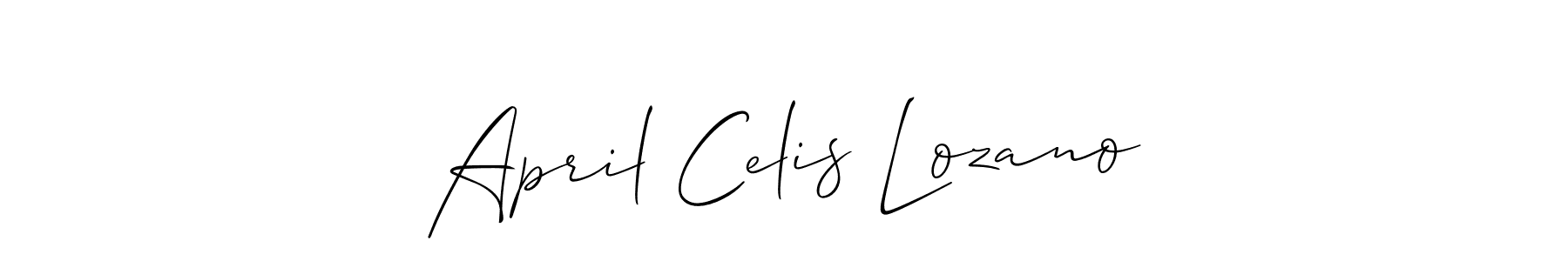 Make a beautiful signature design for name April Celis Lozano. With this signature (Allison_Script) style, you can create a handwritten signature for free. April Celis Lozano signature style 2 images and pictures png