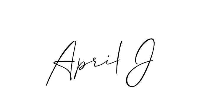 Make a beautiful signature design for name April J. With this signature (Allison_Script) style, you can create a handwritten signature for free. April J signature style 2 images and pictures png