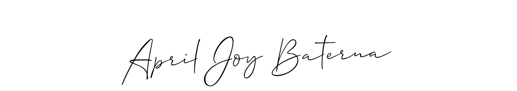 Create a beautiful signature design for name April Joy Baterna. With this signature (Allison_Script) fonts, you can make a handwritten signature for free. April Joy Baterna signature style 2 images and pictures png