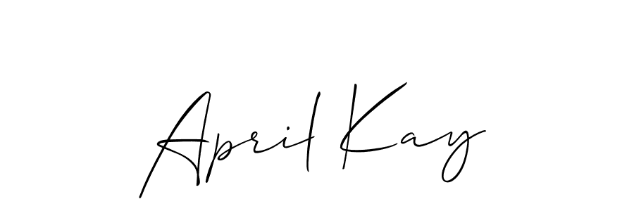 The best way (Allison_Script) to make a short signature is to pick only two or three words in your name. The name April Kay include a total of six letters. For converting this name. April Kay signature style 2 images and pictures png