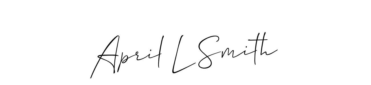 Create a beautiful signature design for name April L Smith. With this signature (Allison_Script) fonts, you can make a handwritten signature for free. April L Smith signature style 2 images and pictures png