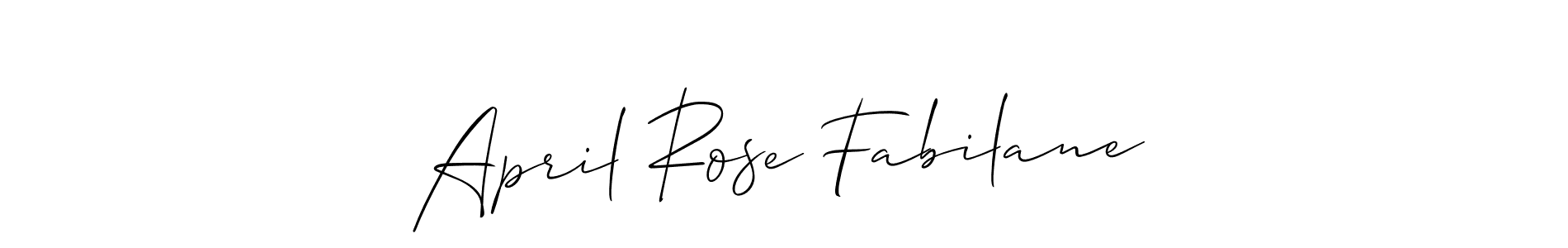 Make a short April Rose Fabilane signature style. Manage your documents anywhere anytime using Allison_Script. Create and add eSignatures, submit forms, share and send files easily. April Rose Fabilane signature style 2 images and pictures png