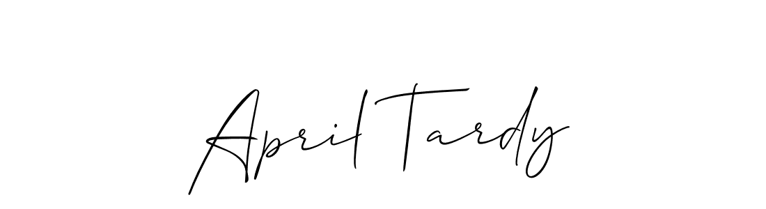 Check out images of Autograph of April Tardy name. Actor April Tardy Signature Style. Allison_Script is a professional sign style online. April Tardy signature style 2 images and pictures png