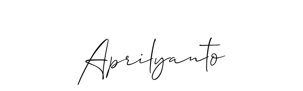 It looks lik you need a new signature style for name Aprilyanto. Design unique handwritten (Allison_Script) signature with our free signature maker in just a few clicks. Aprilyanto signature style 2 images and pictures png