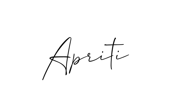 The best way (Allison_Script) to make a short signature is to pick only two or three words in your name. The name Apriti include a total of six letters. For converting this name. Apriti signature style 2 images and pictures png