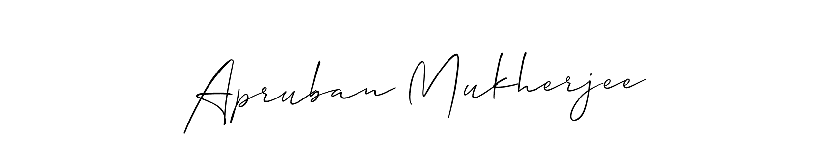 Apruban Mukherjee stylish signature style. Best Handwritten Sign (Allison_Script) for my name. Handwritten Signature Collection Ideas for my name Apruban Mukherjee. Apruban Mukherjee signature style 2 images and pictures png