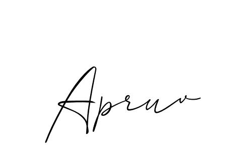 Allison_Script is a professional signature style that is perfect for those who want to add a touch of class to their signature. It is also a great choice for those who want to make their signature more unique. Get Apruv name to fancy signature for free. Apruv signature style 2 images and pictures png