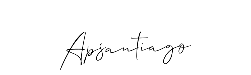 Use a signature maker to create a handwritten signature online. With this signature software, you can design (Allison_Script) your own signature for name Apsantiago. Apsantiago signature style 2 images and pictures png