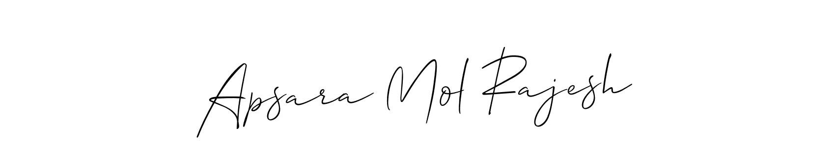 How to make Apsara Mol Rajesh name signature. Use Allison_Script style for creating short signs online. This is the latest handwritten sign. Apsara Mol Rajesh signature style 2 images and pictures png