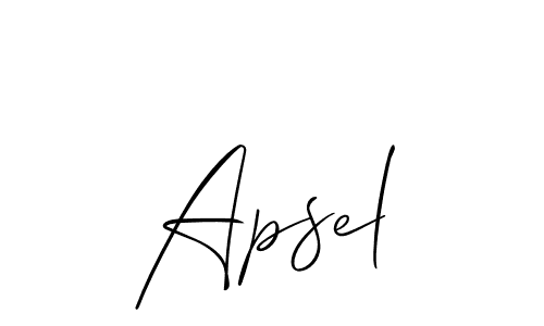 You should practise on your own different ways (Allison_Script) to write your name (Apsel) in signature. don't let someone else do it for you. Apsel signature style 2 images and pictures png