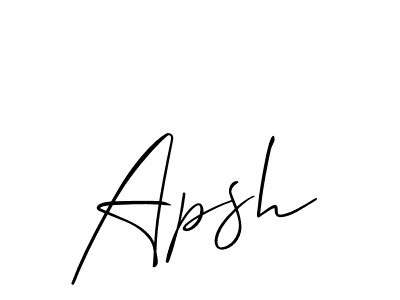 Use a signature maker to create a handwritten signature online. With this signature software, you can design (Allison_Script) your own signature for name Apsh. Apsh signature style 2 images and pictures png