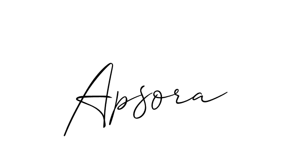 Allison_Script is a professional signature style that is perfect for those who want to add a touch of class to their signature. It is also a great choice for those who want to make their signature more unique. Get Apsora name to fancy signature for free. Apsora signature style 2 images and pictures png