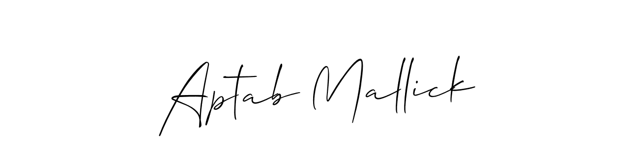 Create a beautiful signature design for name Aptab Mallick. With this signature (Allison_Script) fonts, you can make a handwritten signature for free. Aptab Mallick signature style 2 images and pictures png