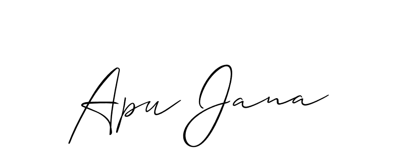 How to make Apu Jana signature? Allison_Script is a professional autograph style. Create handwritten signature for Apu Jana name. Apu Jana signature style 2 images and pictures png