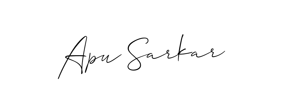 It looks lik you need a new signature style for name Apu Sarkar. Design unique handwritten (Allison_Script) signature with our free signature maker in just a few clicks. Apu Sarkar signature style 2 images and pictures png