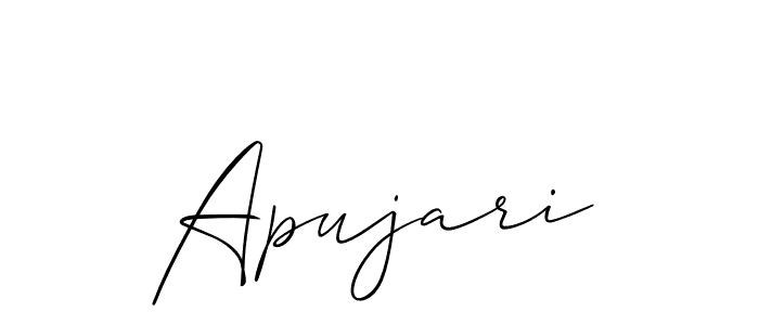 Allison_Script is a professional signature style that is perfect for those who want to add a touch of class to their signature. It is also a great choice for those who want to make their signature more unique. Get Apujari name to fancy signature for free. Apujari signature style 2 images and pictures png