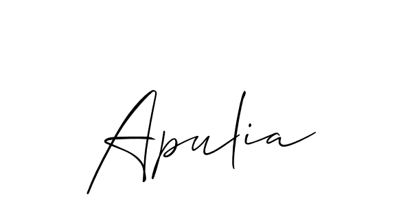 It looks lik you need a new signature style for name Apulia. Design unique handwritten (Allison_Script) signature with our free signature maker in just a few clicks. Apulia signature style 2 images and pictures png