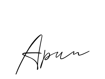 Make a short Apun signature style. Manage your documents anywhere anytime using Allison_Script. Create and add eSignatures, submit forms, share and send files easily. Apun signature style 2 images and pictures png