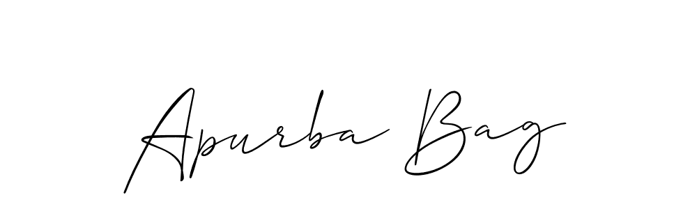 Make a beautiful signature design for name Apurba Bag. With this signature (Allison_Script) style, you can create a handwritten signature for free. Apurba Bag signature style 2 images and pictures png