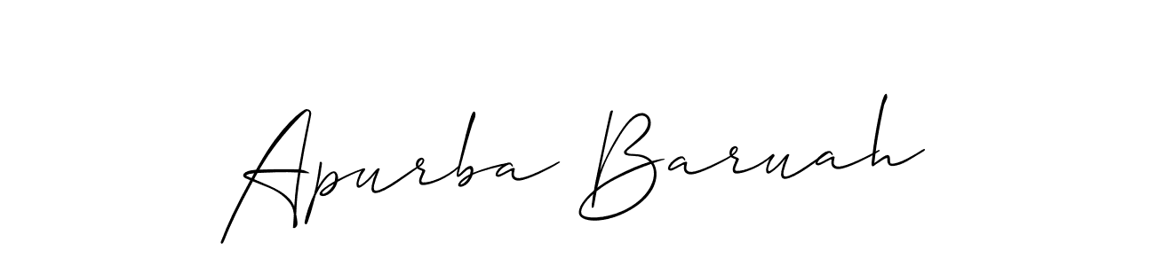 How to make Apurba Baruah signature? Allison_Script is a professional autograph style. Create handwritten signature for Apurba Baruah name. Apurba Baruah signature style 2 images and pictures png