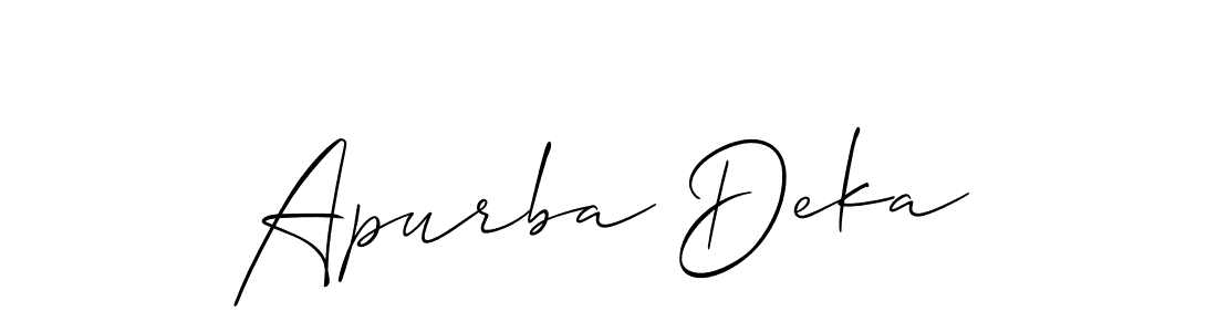 Also You can easily find your signature by using the search form. We will create Apurba Deka name handwritten signature images for you free of cost using Allison_Script sign style. Apurba Deka signature style 2 images and pictures png