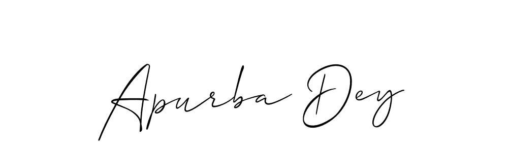 How to make Apurba Dey name signature. Use Allison_Script style for creating short signs online. This is the latest handwritten sign. Apurba Dey signature style 2 images and pictures png