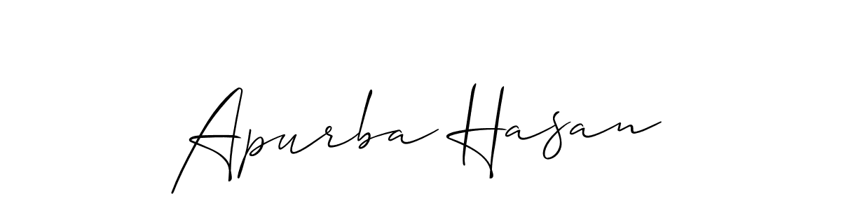 Use a signature maker to create a handwritten signature online. With this signature software, you can design (Allison_Script) your own signature for name Apurba Hasan. Apurba Hasan signature style 2 images and pictures png