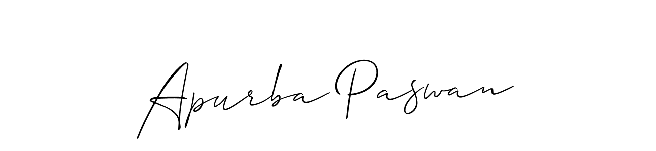 How to make Apurba Paswan name signature. Use Allison_Script style for creating short signs online. This is the latest handwritten sign. Apurba Paswan signature style 2 images and pictures png