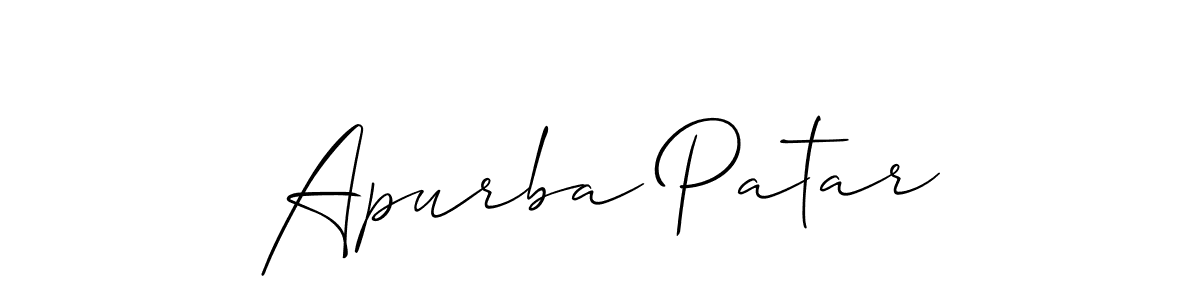 How to make Apurba Patar name signature. Use Allison_Script style for creating short signs online. This is the latest handwritten sign. Apurba Patar signature style 2 images and pictures png