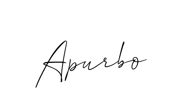 Make a beautiful signature design for name Apurbo. With this signature (Allison_Script) style, you can create a handwritten signature for free. Apurbo signature style 2 images and pictures png