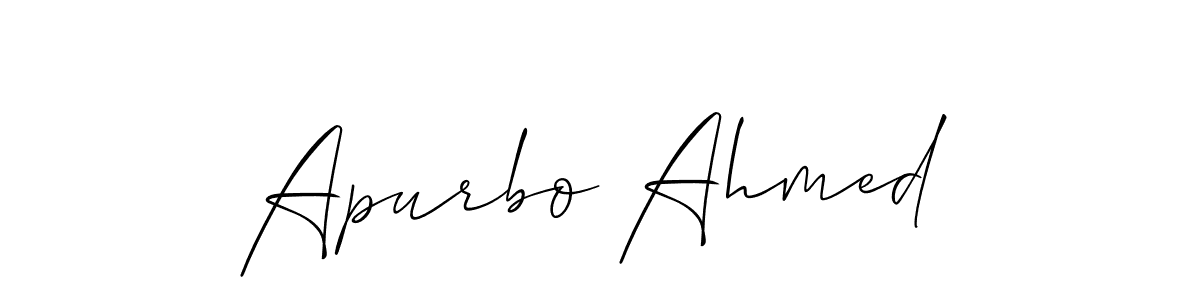How to Draw Apurbo Ahmed signature style? Allison_Script is a latest design signature styles for name Apurbo Ahmed. Apurbo Ahmed signature style 2 images and pictures png
