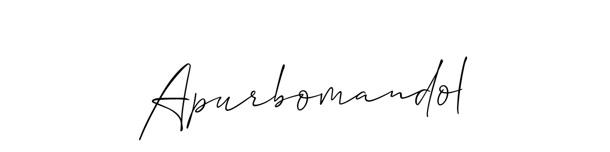 Allison_Script is a professional signature style that is perfect for those who want to add a touch of class to their signature. It is also a great choice for those who want to make their signature more unique. Get Apurbomandol name to fancy signature for free. Apurbomandol signature style 2 images and pictures png