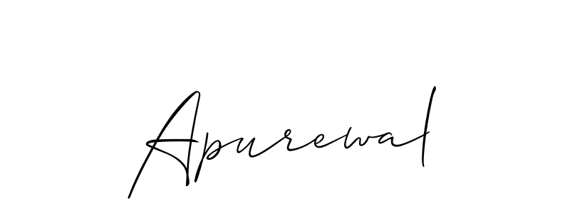 Create a beautiful signature design for name Apurewal. With this signature (Allison_Script) fonts, you can make a handwritten signature for free. Apurewal signature style 2 images and pictures png