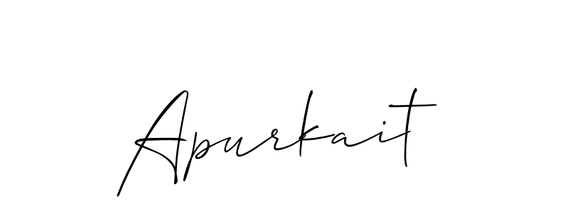 It looks lik you need a new signature style for name Apurkait. Design unique handwritten (Allison_Script) signature with our free signature maker in just a few clicks. Apurkait signature style 2 images and pictures png