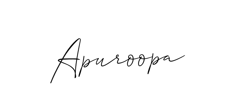 How to make Apuroopa signature? Allison_Script is a professional autograph style. Create handwritten signature for Apuroopa name. Apuroopa signature style 2 images and pictures png