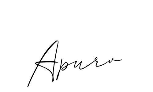 How to make Apurv signature? Allison_Script is a professional autograph style. Create handwritten signature for Apurv name. Apurv signature style 2 images and pictures png