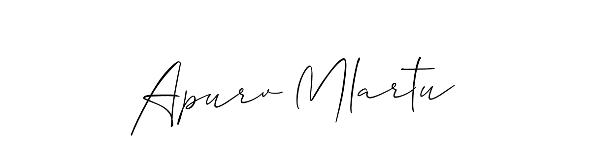 How to Draw Apurv Mlartu signature style? Allison_Script is a latest design signature styles for name Apurv Mlartu. Apurv Mlartu signature style 2 images and pictures png