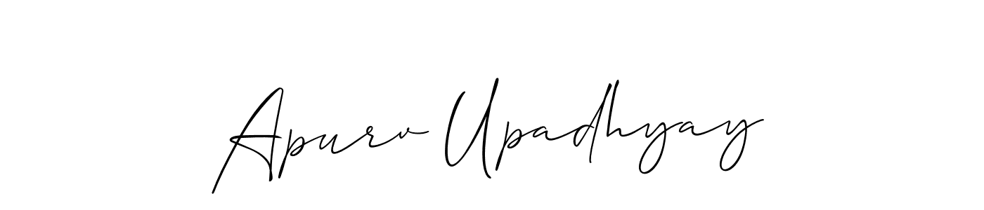 Apurv Upadhyay stylish signature style. Best Handwritten Sign (Allison_Script) for my name. Handwritten Signature Collection Ideas for my name Apurv Upadhyay. Apurv Upadhyay signature style 2 images and pictures png