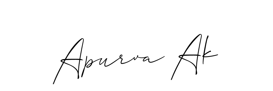 Create a beautiful signature design for name Apurva Ak. With this signature (Allison_Script) fonts, you can make a handwritten signature for free. Apurva Ak signature style 2 images and pictures png