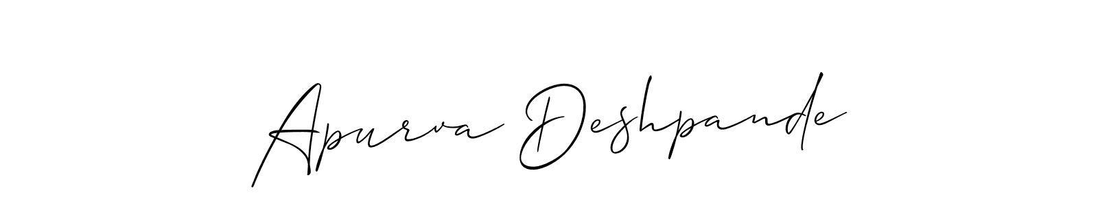 if you are searching for the best signature style for your name Apurva Deshpande. so please give up your signature search. here we have designed multiple signature styles  using Allison_Script. Apurva Deshpande signature style 2 images and pictures png