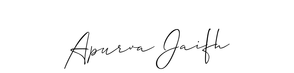 Make a beautiful signature design for name Apurva Jaifh. With this signature (Allison_Script) style, you can create a handwritten signature for free. Apurva Jaifh signature style 2 images and pictures png