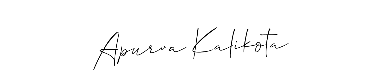 How to Draw Apurva Kalikota signature style? Allison_Script is a latest design signature styles for name Apurva Kalikota. Apurva Kalikota signature style 2 images and pictures png