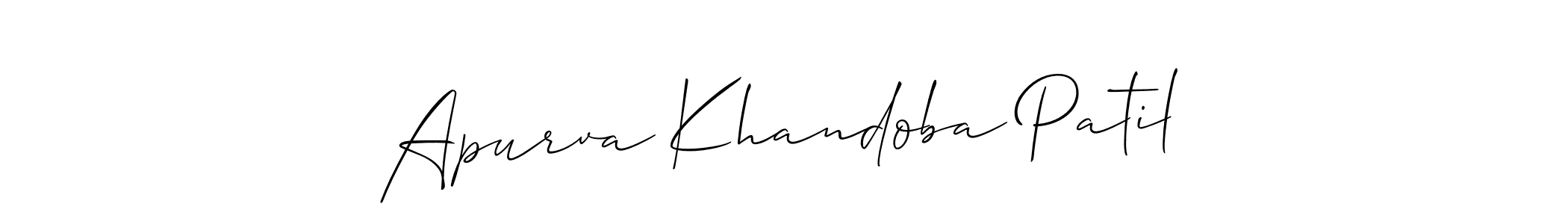 How to make Apurva Khandoba Patil name signature. Use Allison_Script style for creating short signs online. This is the latest handwritten sign. Apurva Khandoba Patil signature style 2 images and pictures png